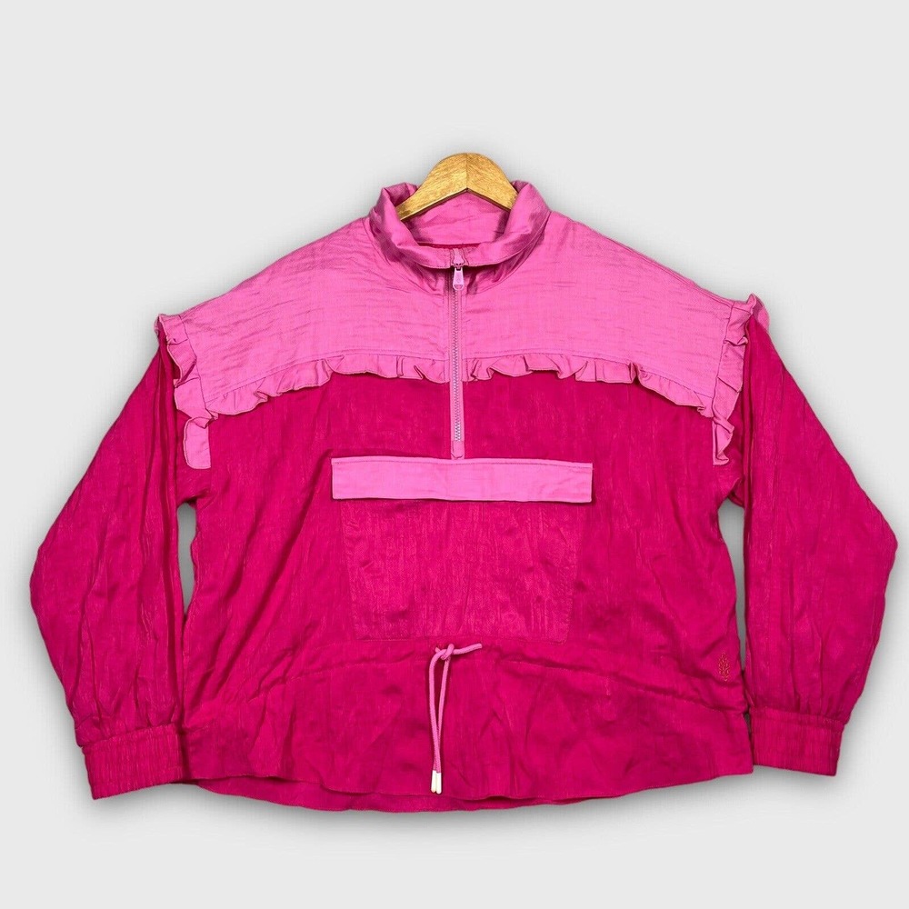 Free People Movement Womens M Pink Lets Go Out Azalea Combo Pink L/s Pullover